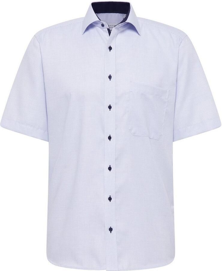 Eterna Comfort fit zakelijk overhemd met effen structuur en korte mouwen