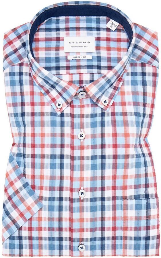 Eterna Overhemd met korte mouwen MODERN FIT EASY IRON (gemakkelijk te strijken) - Foto 5