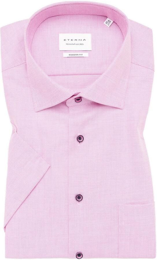 Eterna Overhemd met korte mouwen MODERN FIT NON IRON (strijkvrij) - Foto 5