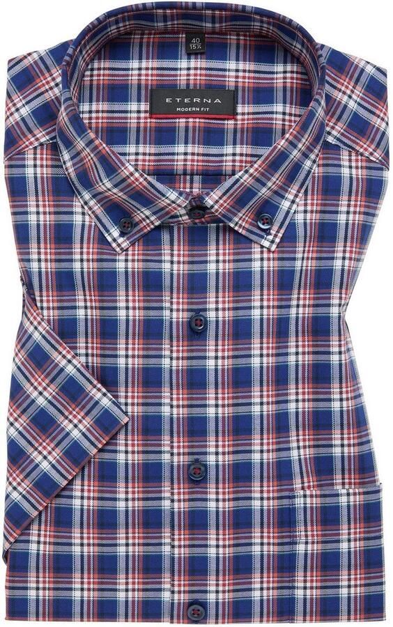 Eterna Overhemd met korte mouwen MODERN FIT NON IRON (strijkvrij) - Foto 5