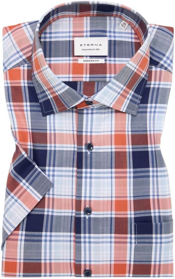 Eterna Overhemd met korte mouwen MODERN FIT NON IRON (strijkvrij) - Foto 5