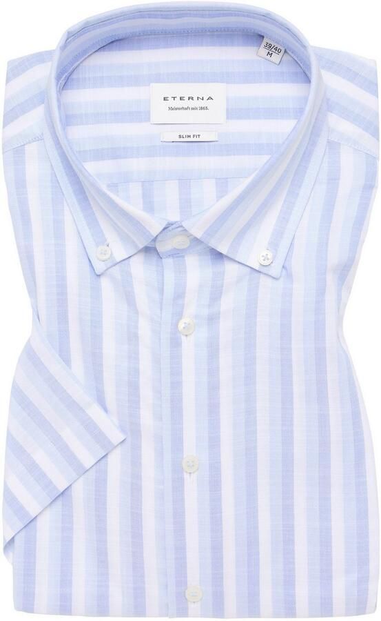 Eterna Overhemd met korte mouwen Slim fit EASY IRON (gemakkelijk te strijken) - Foto 5