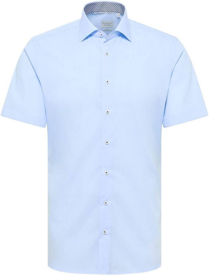 Eterna Overhemd met korte mouwen Slim fit NON IRON (strijkvrij)