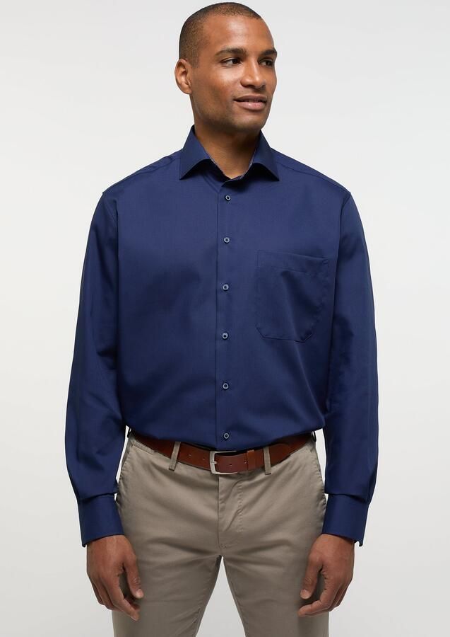 Eterna zakelijk overhemd normale fit donkerblauw katoen - Foto 5