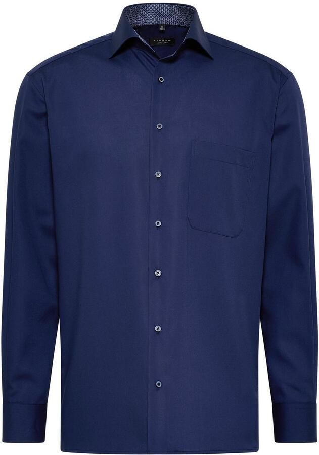 Eterna zakelijk overhemd normale fit donkerblauw katoen