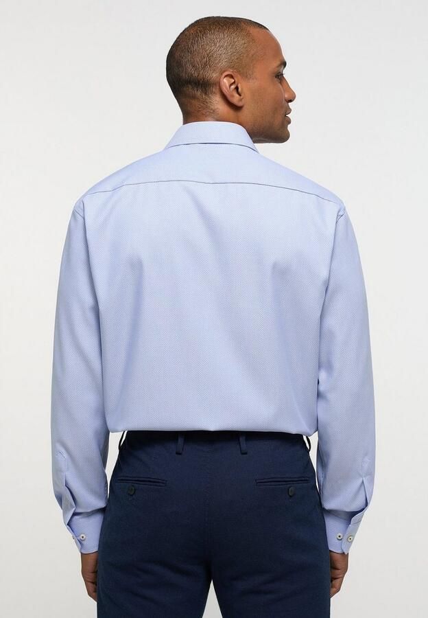 Eterna business overhemd lichtblauw geprint Comfort Fit wijde fit katoen - Foto 4