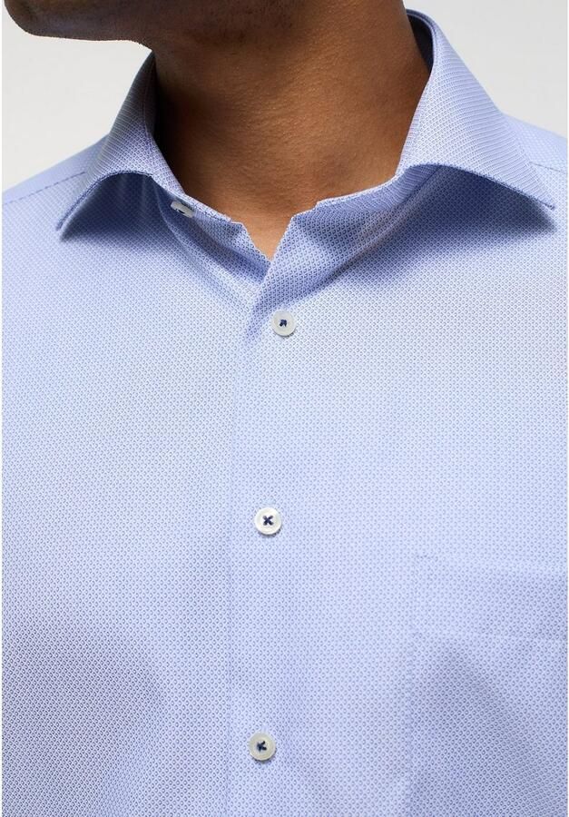 Eterna business overhemd lichtblauw geprint Comfort Fit wijde fit katoen - Foto 2