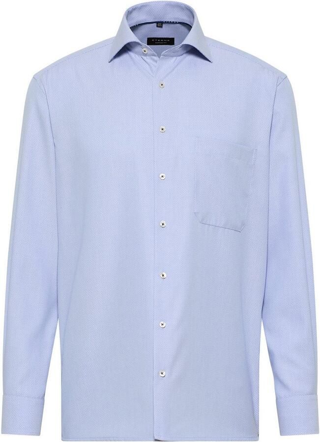 Eterna business overhemd lichtblauw geprint Comfort Fit wijde fit katoen