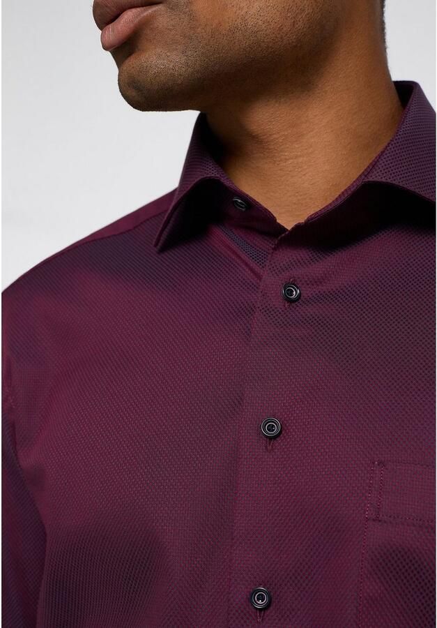 Eterna business overhemd Comfort Fit wijde fit bordeaux effen katoen - Foto 3