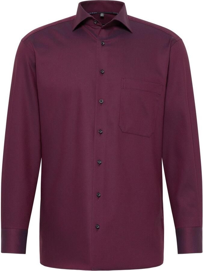 Eterna business overhemd Comfort Fit wijde fit bordeaux effen katoen