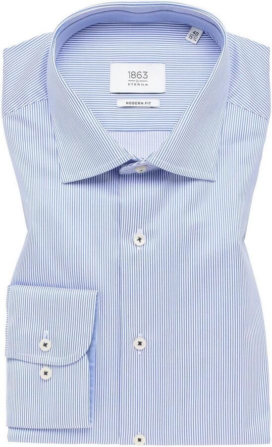 Eterna Gestreepte Lichtblauwe Overhemdjurk Blue Heren - Foto 6