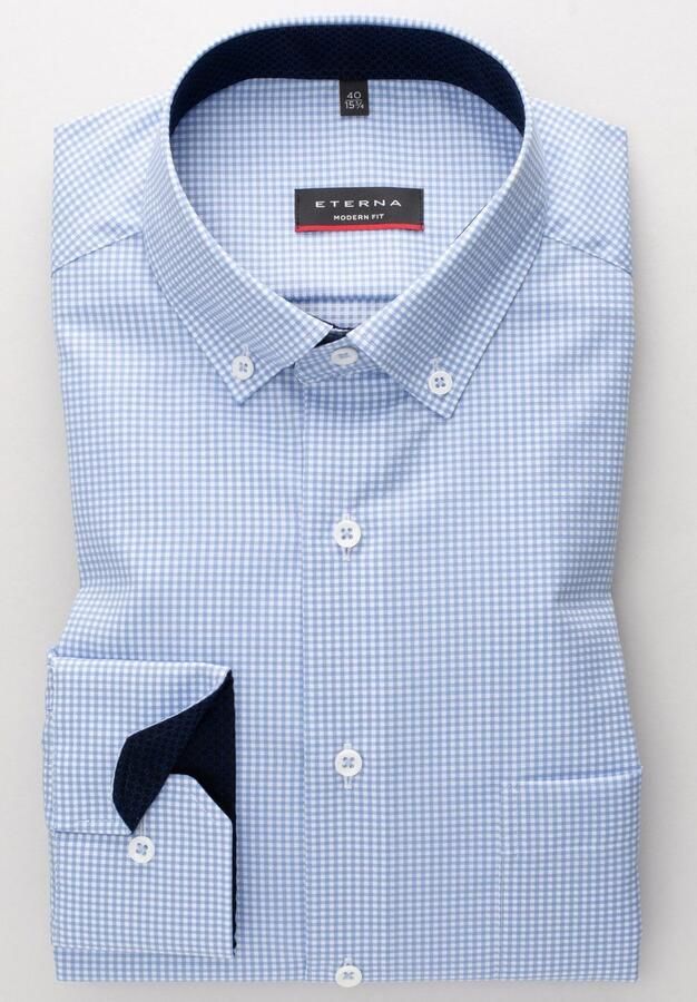 Eterna Overhemd met lange mouwen MODERN FIT NON IRON (strijkvrij) - Foto 5