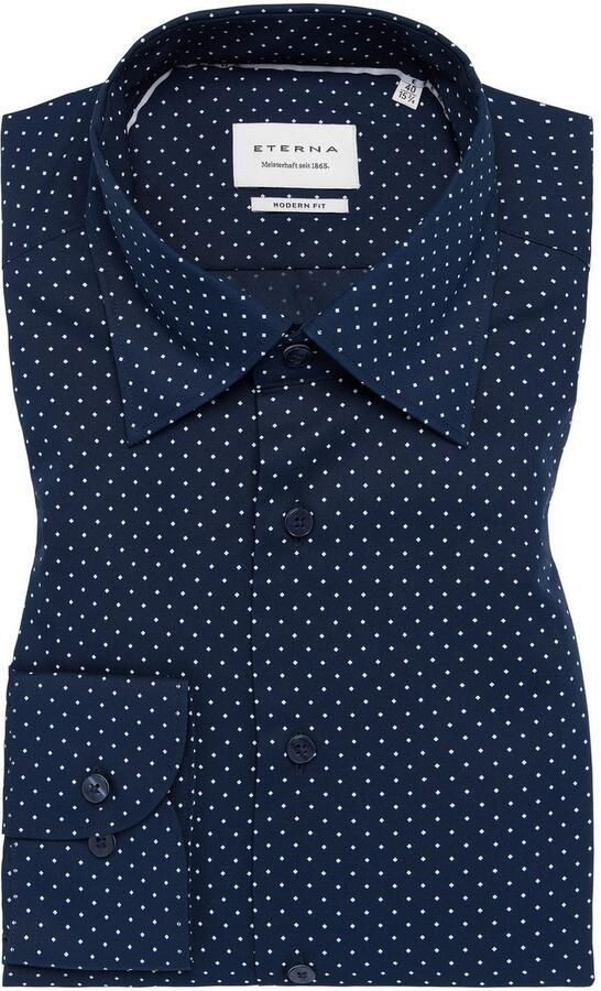Eterna Regular fit vrijetijdsoverhemd van puur katoen met kentkraag - Foto 5