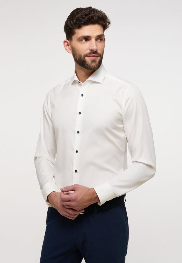 Eterna Slim fit zakelijk overhemd met effen structuur - Foto 6