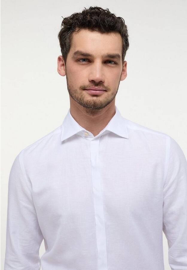 Eterna Slim fit premium smokingoverhemd met linnen - Foto 4