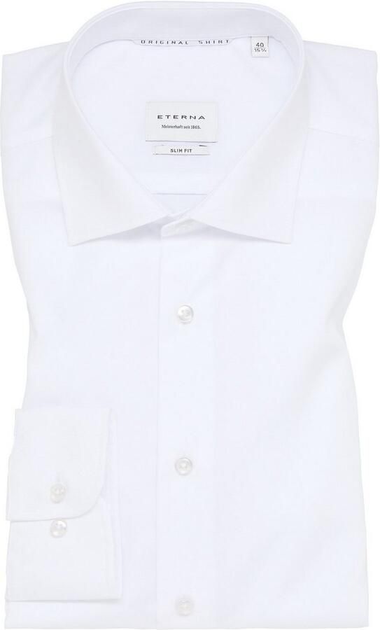 Eterna business overhemd strijkvrij Slim Fit slim fit wit effen katoen - Foto 11