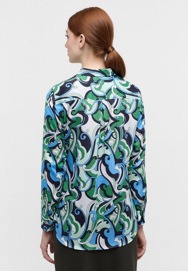 Eterna Veelzijdige Satijnen Blouse met Highlight Print Green Dames - Foto 4