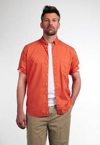 Eterna Regular fit zakelijk overhemd van een mix van katoen en lyocell met korte mouwen