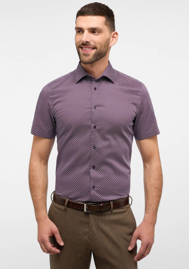 Eterna Overhemd met korte mouwen Slim fit NON IRON (strijkvrij)