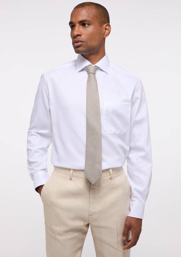 Eterna business overhemd Comfort Fit wijde fit wit geprint katoen