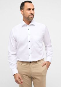 Eterna business overhemd wijde fit wit effen katoen met borstzak