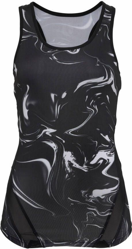 active by Lascana Functioneel shirt Black Marble met brede racerback