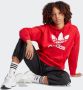 Adidas Originals Rode Dames Hoodie Casual Losse Pasvorm Herfst Winter Rood Dames - Thumbnail 5
