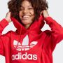 Adidas Originals Rode Dames Hoodie Casual Losse Pasvorm Herfst Winter Rood Dames - Thumbnail 7