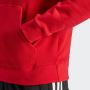 Adidas Originals Rode Dames Hoodie Casual Losse Pasvorm Herfst Winter Rood Dames - Thumbnail 8