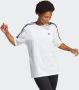 Adidas Originals Witte Sport T-shirt met Logo Borduursel en Strepen White Dames - Thumbnail 3