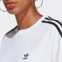 Adidas Originals Witte Sport T-shirt met Logo Borduursel en Strepen White Dames - Thumbnail 6