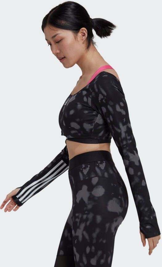 adidas Performance Trainingsshirt HYPERGLAM CUT 3-STREIFEN LONG SLEEVE CROP-TOP