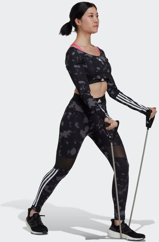 adidas Performance Trainingsshirt HYPERGLAM CUT 3-STREIFEN LONG SLEEVE CROP-TOP