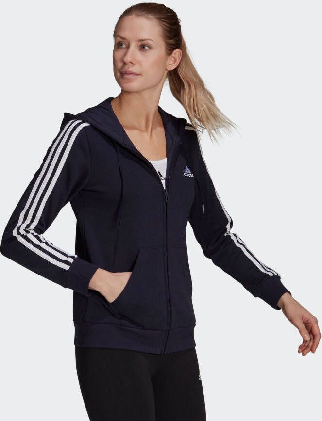 adidas Sportswear Capuchonsweatvest ESSENTIALS FRENCH TERRY 3 STRIPES CAPUCHONJACK (1-delig)