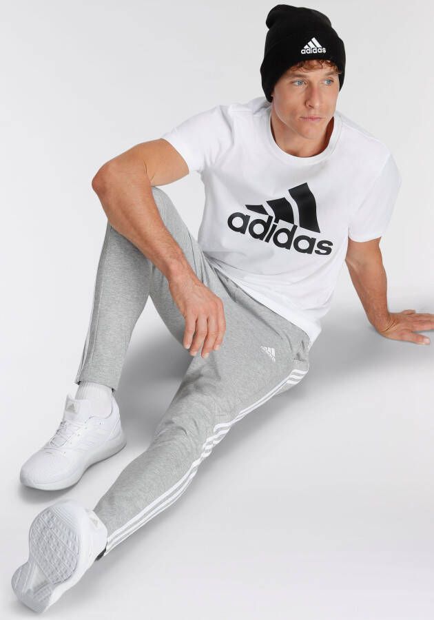 adidas Sportswear Sportbroek ESSENTIALS SINGLE JERSEY TAPERED OPEN HEM 3-STRIPE BROEK (1-delig)
