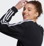 Adidas Zwart Essentials 3-Stripes Fleece Sweatshirt voor Dames Zwart Dames - Thumbnail 8