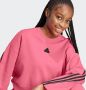 Adidas Future Icons 3-Stripes Ronde Hals Sweatshirt Roze Dames - Thumbnail 4