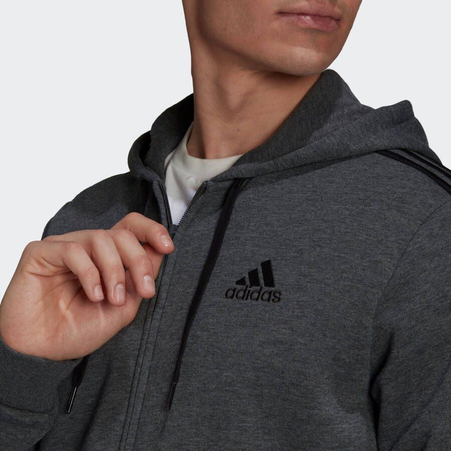 adidas Sportswear Sweatvest Essentials fleece 3STREPEN capuchonjack