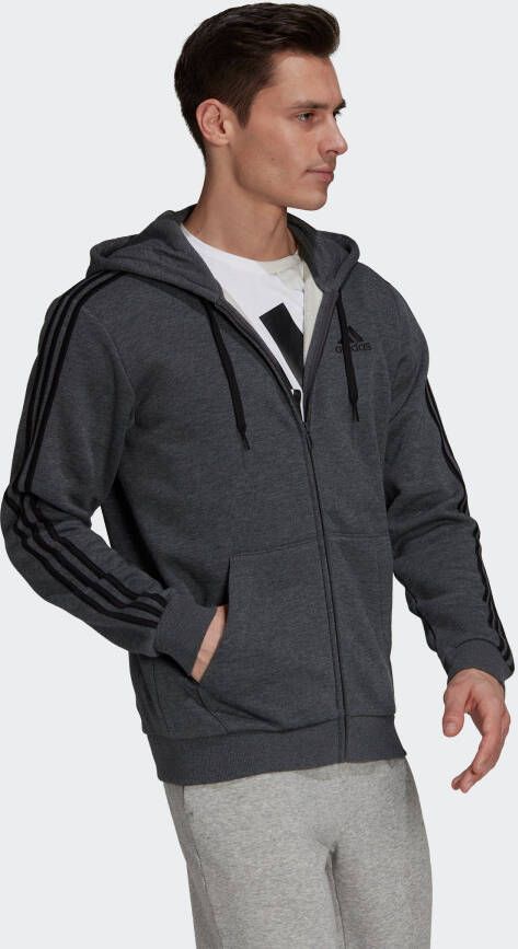 adidas Sportswear Sweatvest Essentials fleece 3STREPEN capuchonjack