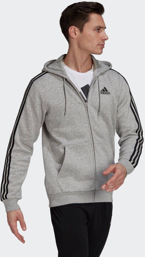 adidas Sportswear Sweatvest Essentials fleece 3STREPEN capuchonjack (1-delig)