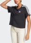 Adidas 3-Stripes Badge of Sport Crop T-Shirt Black White- Dames Black White - Thumbnail 3