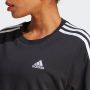 Adidas 3-Stripes Badge of Sport Crop T-Shirt Black White- Dames Black White - Thumbnail 5