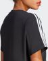 Adidas 3-Stripes Badge of Sport Crop T-Shirt Black White- Dames Black White - Thumbnail 6