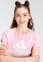 Adidas Sportswear T-shirt lichtroze wit Meisjes Katoen Ronde hals Logo 152 - Thumbnail 8