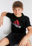 Adidas Sportswear T-shirt met logo zwart rood wit Katoen Ronde hals 140 - Thumbnail 8