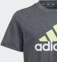 Adidas Sportswear T-shirt grijs melange limegroen Katoen Ronde hals 164 - Thumbnail 3