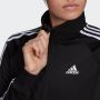 Adidas Sweatshirt Essentials Warm-Up Slim 3 Bandas Zwart Dames - Thumbnail 5