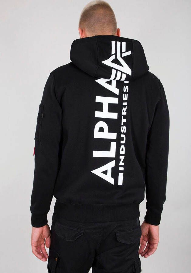 Alpha Industries Capuchonsweatvest Back Print Zip Hoody