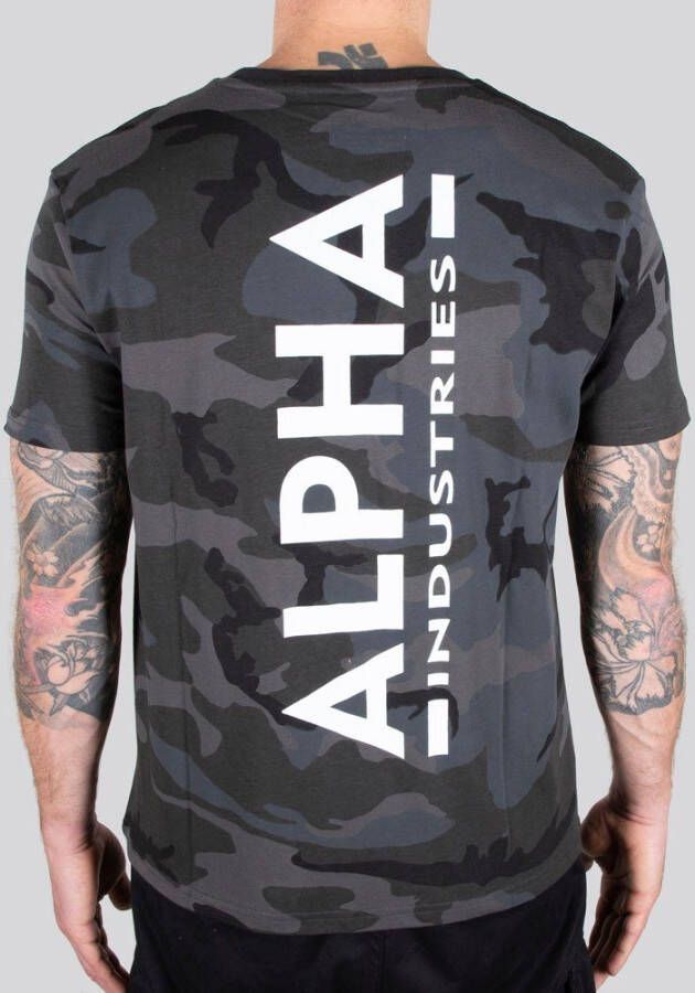 Alpha Industries Shirt met ronde hals Backprint T Camo