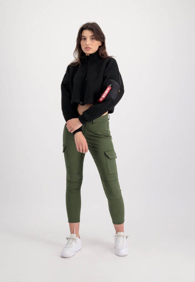 Alpha industries Zwarte Cropped Sherpa Coltrui Sweatshirt Black Dames